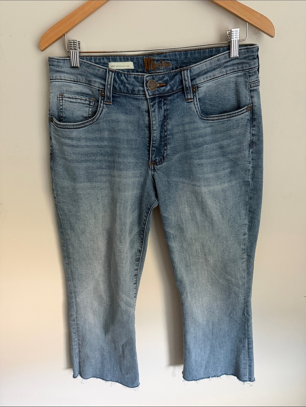 Kut from the Kloth Nicki mid rise crop ankle Flare Jeans